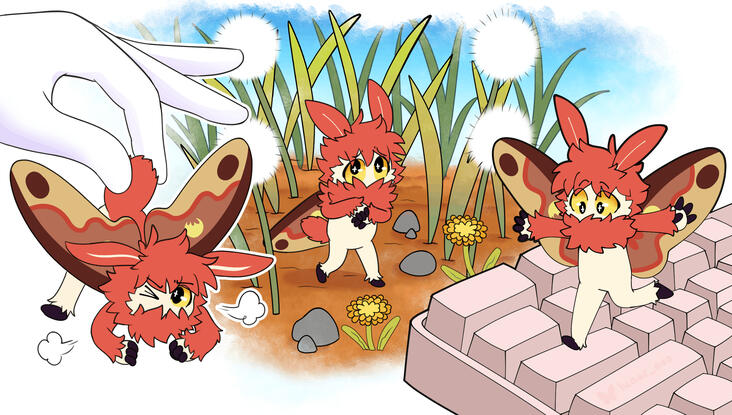 Moth Commission, ft. 3 full bodies with background illustrations Moth Commission, ft. 3 full bodies with background illustrations