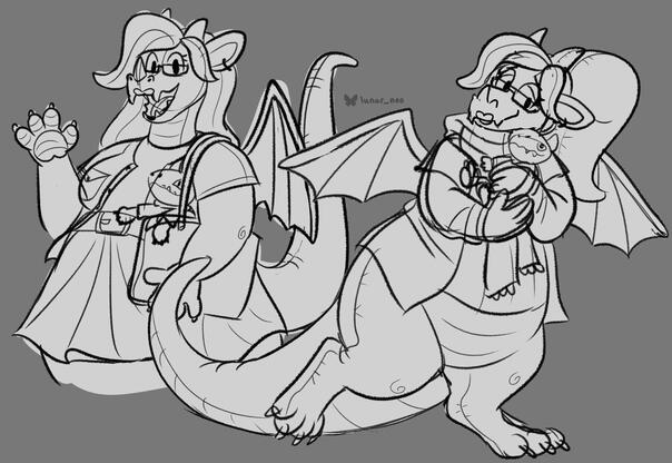 Inflatable Dragon Commission Sketch, ft. 1 full body and 1 half body Inflatable Dragon Commission Sketch, ft. 1 full body and 1 half body